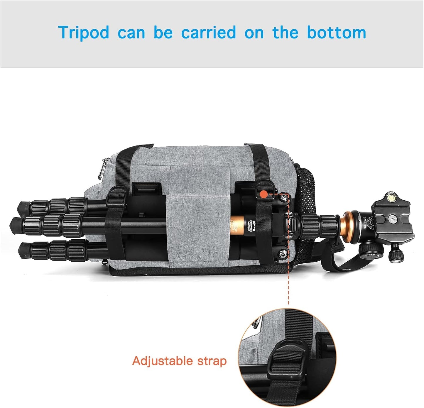 MOSISO Camera Bag Sling Backpack, DSLR/SLR/Mirrorless Full Open Camera Case with Tripod Holder&Rain Cover&Modular Insert, Photography Backpack Compatible with Canon/Nikon/Sony/Fuji, Grey