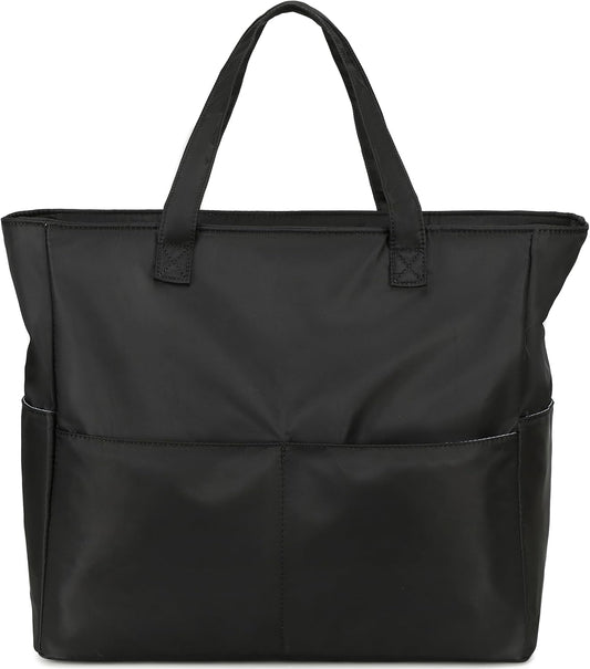 LEDAOU Large Beach Tote Bag Women Waterproof Sandproof Zipper Beach Tote Bag for Pool Gym Grocery Travel with Wet Pocket