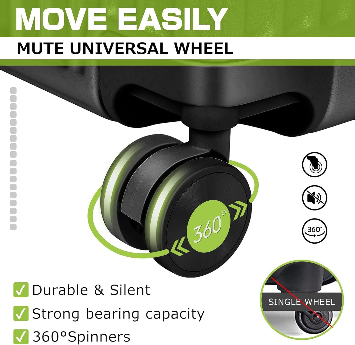 AnyZip Luggage Aluminium Frame Suitcase Hard Shell TSA Lock No Zipper 28In Black