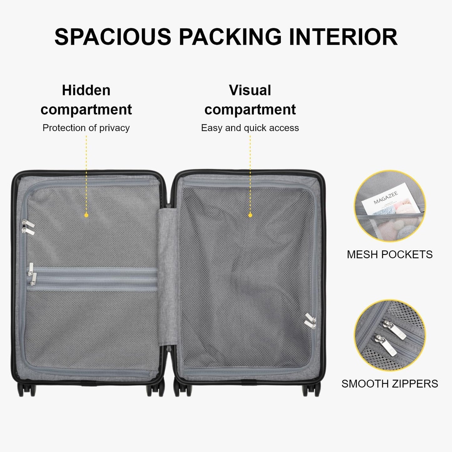 LEVEL8 Carry on Luggage Airline Approved, Small Carry on Suitcases with Wheels, Lightweight Hardside Textured Luggage for Travel, Tsa Approved, 20-Inch, Black