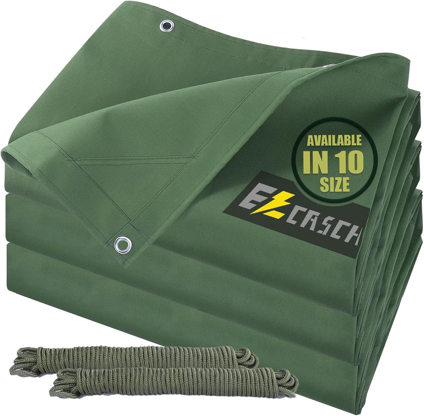 12’x20’ Canvas Tarps Heavy Duty Waterproof Tarpaulins with Aluminum Grommets,UV Resistant, 22Mil Multipurpose Drop Cloth, 14oz Durable Cover Sheet for Outdoor and Indoor Use with Ropes.