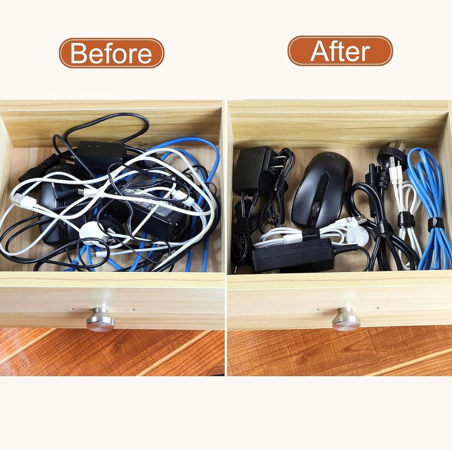 200PCS Reusable Cable Ties Wire Ties Cord Organizer Cable Organizer Adjustable Cable Management 4+6+8+10 inch 5 Colors