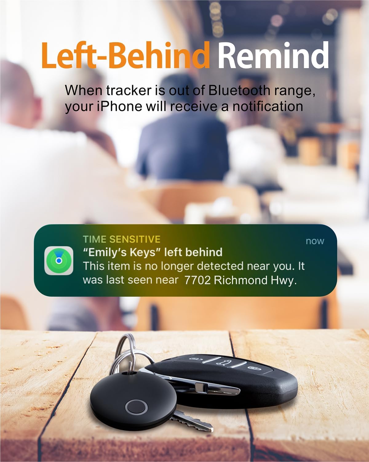 Reyke Smart Tag, Bluetooth Luggage Tracker, Works with Apple Find My (iOS Only), Item Locator for Key, Luggage, Backpack, Wallet, IP67 Waterproof, 4 Pack, Black+White