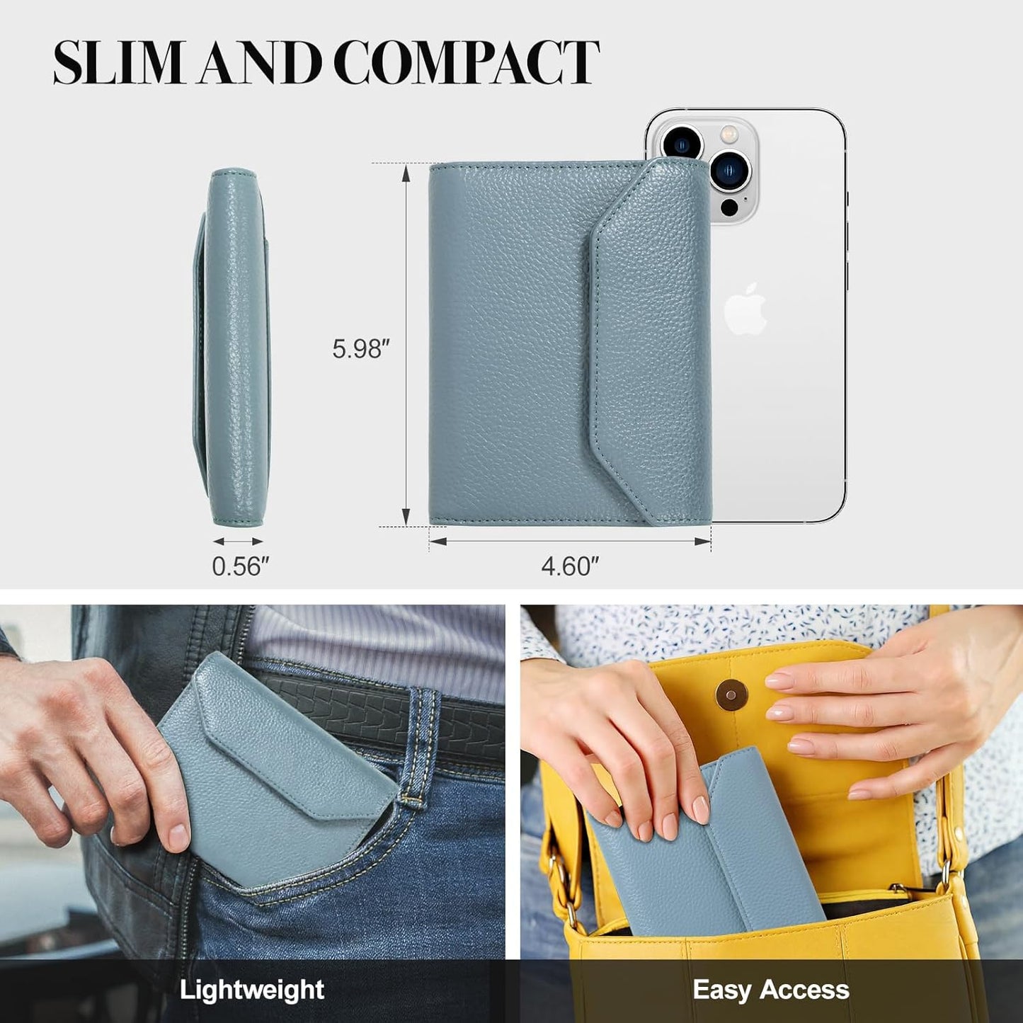 Leather Passport Holder for Travel,Passport Book Holder,Rfid Blocking Travel Wallet Protect Your Card Security,Travel Document Organizer for Men Women,Airport Essentials Gift (Blue)