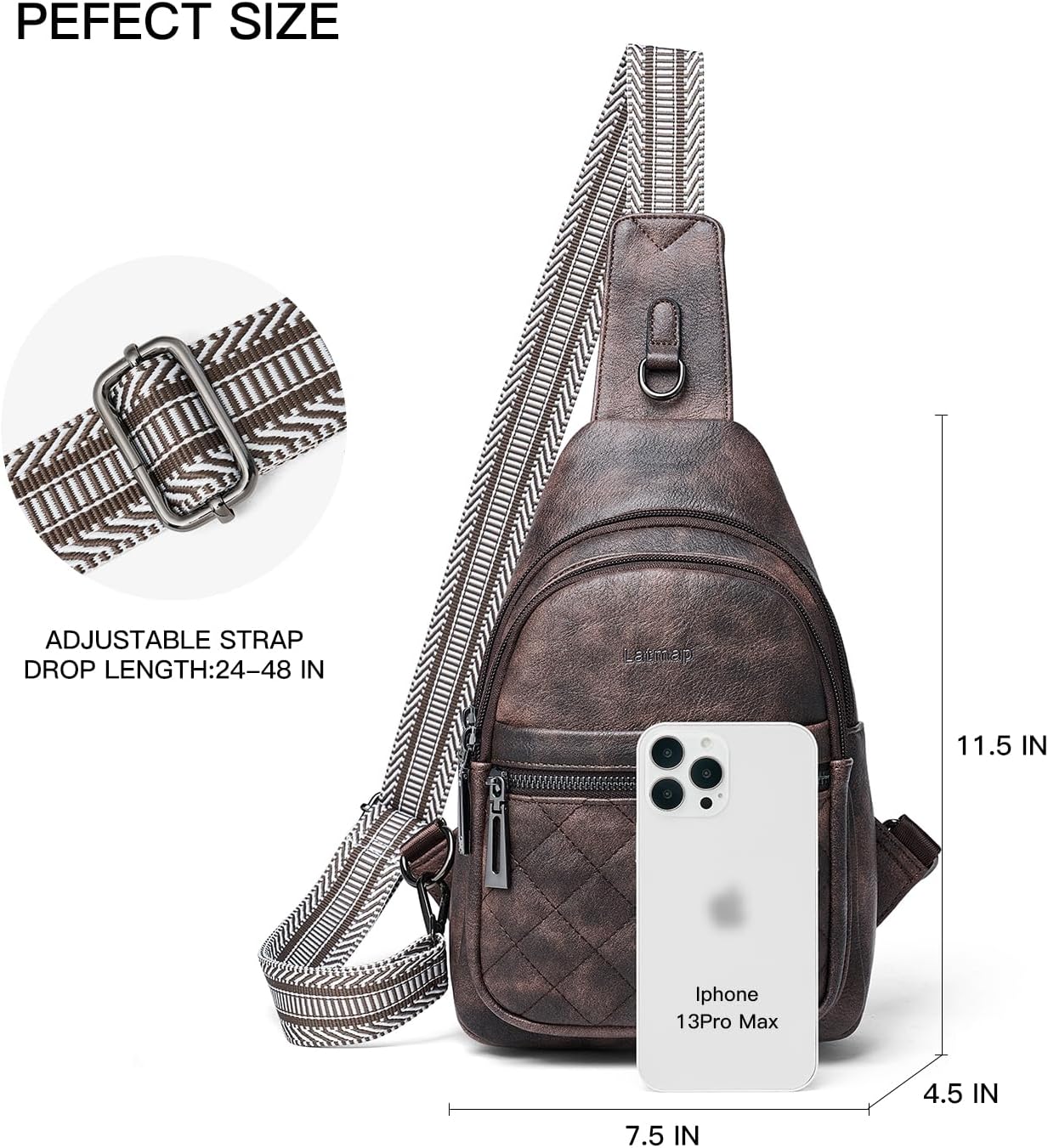 Sling Bag For Women Fanny Pack Crossbody Travel Shoulder Belt Bags Tote Backpack Purse Faux Leather