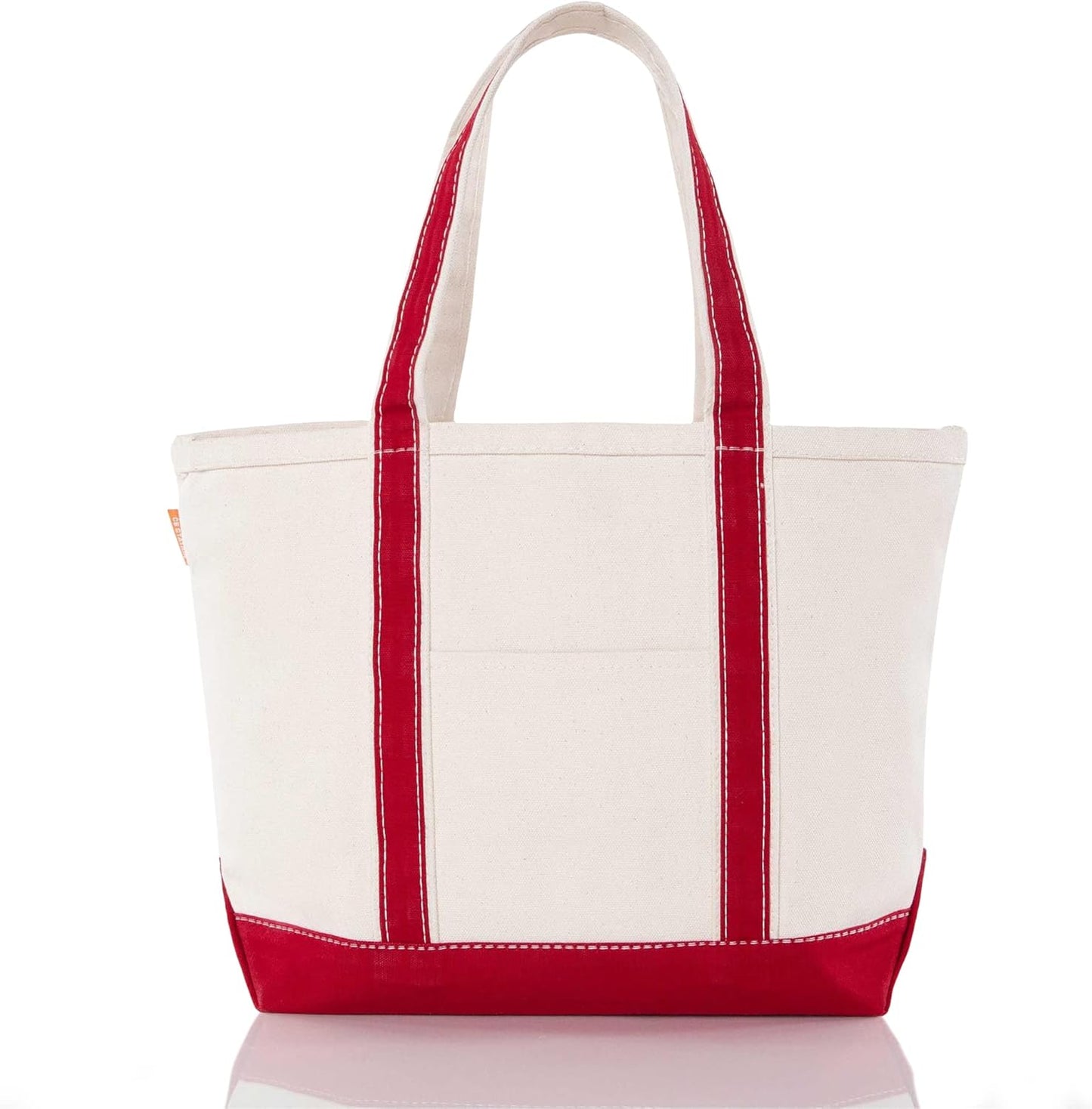 CB STATION Medium Classic Canvas Tote Bag for Women, Top Zipper Closure, Outer Pocket, Daily Essentials, Groceries, Traveling