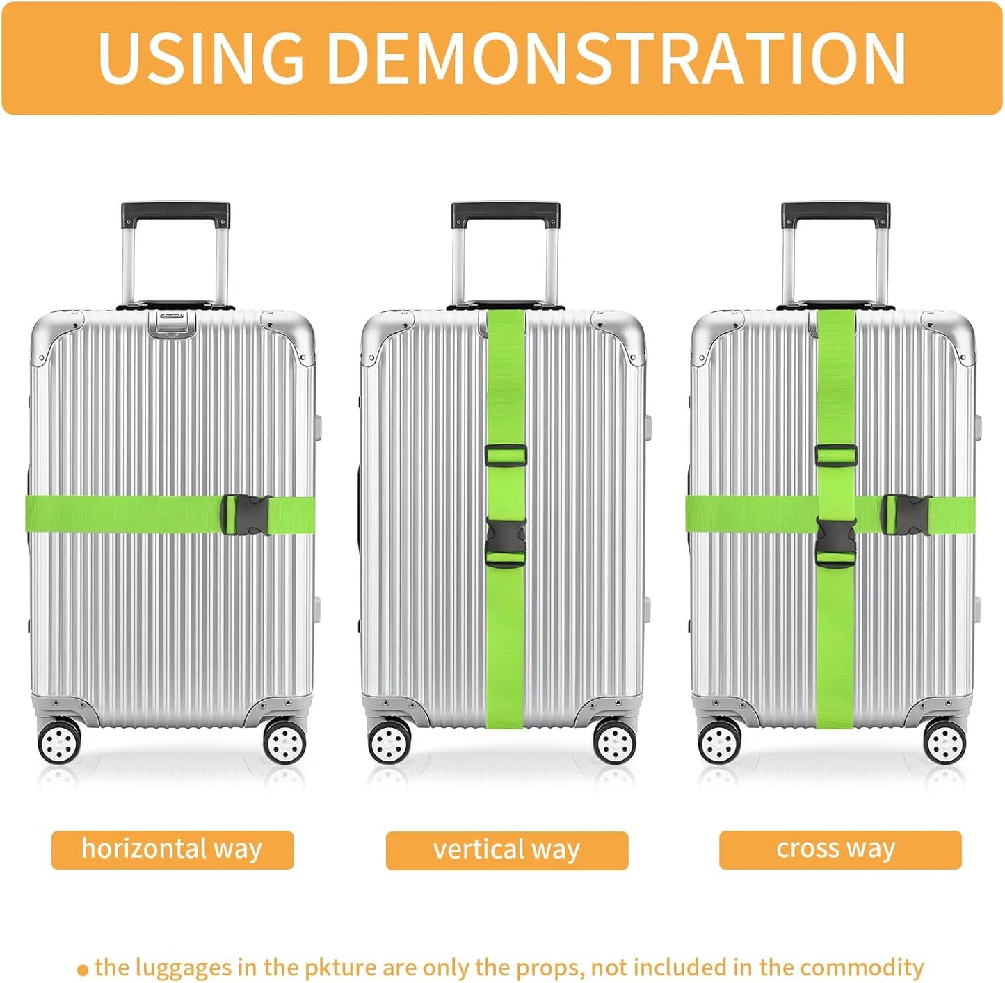 BILIONE Luggage Straps, 79" Long Belts Keep Suitcase Secure While Traveling, TSA Approved Add a Bag Premium Accessory for Travel Bag Closure (2PCS Blue)