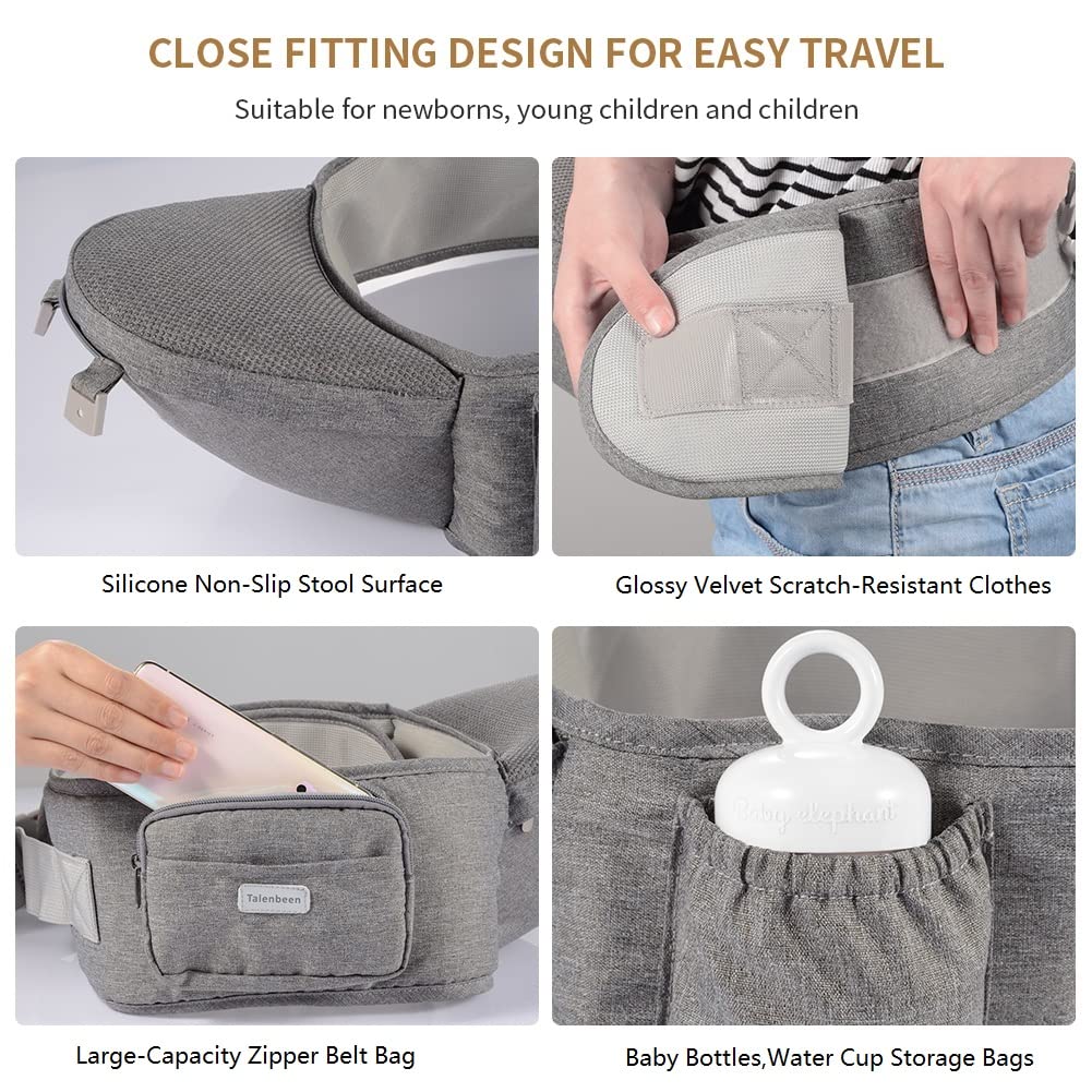 Baby Carrier, 6-in-1 Newborn to Toddler, Carrier with Hip Seat Lumbar Support 7-41 lbs, Adjustable Baby Holder Carrier for All Seasons & Positions