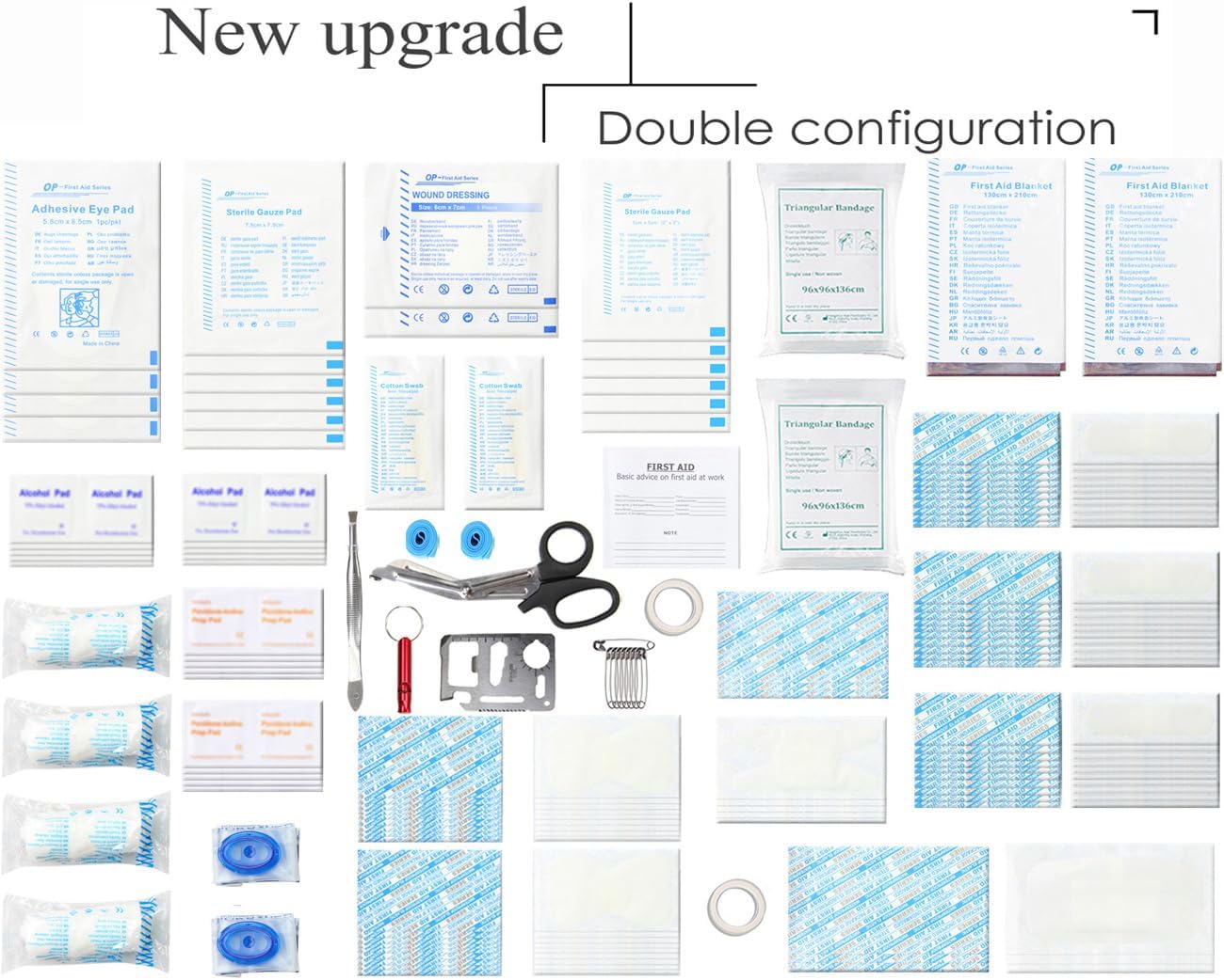 SHBC Waterproof First Aid Kit (228pcs) with All Basic or Advanced Supplies You Need. Suitable for Emergencies at Home or Outside, Travel, Home, Camping, Camouflage Grey