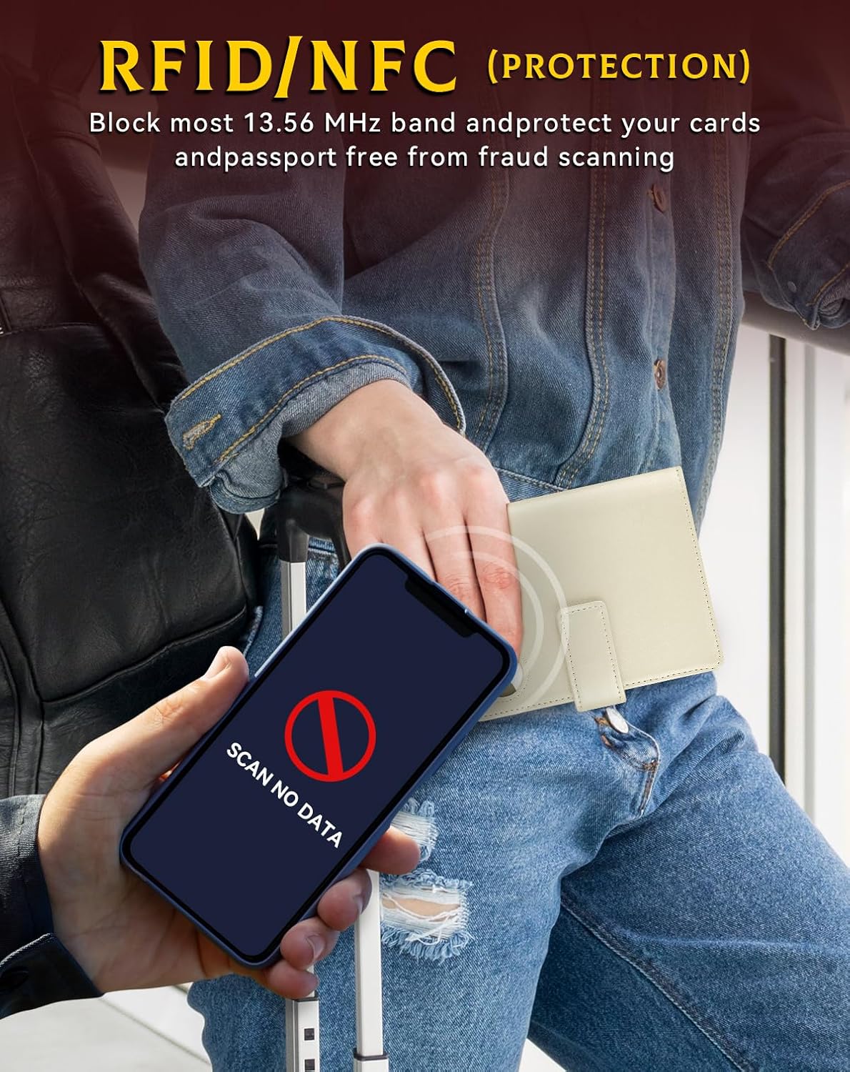 Leather Passport Holder Wallet Cover Case for Women and Men,RFID Blocking,Passport Case,Travel Accessories (White)