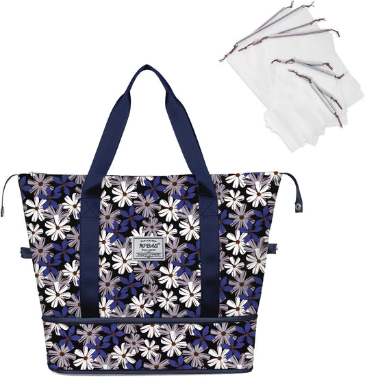 NPBAG Women Travel Duffel, Multi Functional Large Expandable Weekender Carry-on Tote, Gym Workout Overnight Bag, Mommy Hospital Bag for Labor and Delivery