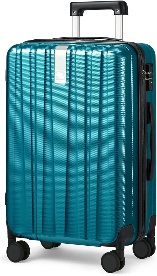 Hanke 29 Inch Luggage Suitcases With Spinner Wheels Lightweight PC hardside Rolling Suitcase With Travel Lock, Checked-Large 29-Inch Christmas Gifts for Birthday(Caribbean Blue)
