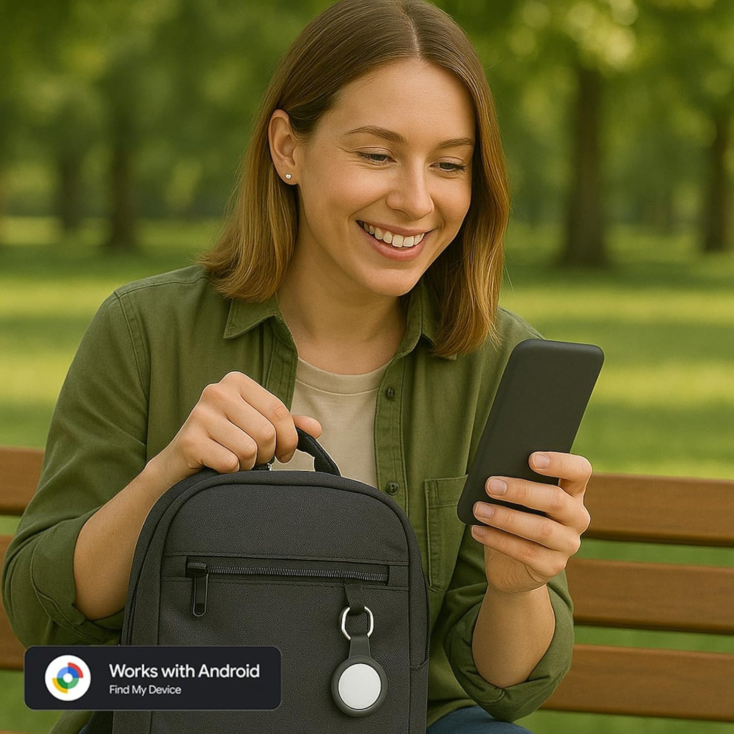 air Tags-4 Pack Android,Android Compatible Air Tracker Tag - Tracker Tags for Android Phones, Supports Google Find My Device, 2025 New Model (Black 4 Pack)