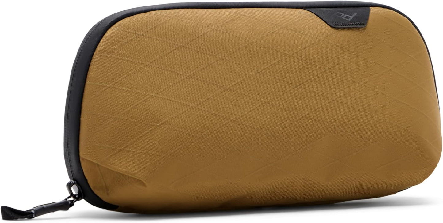 Peak Design Small Tech Pouch, Coyote, Ocean Edition, Electronics Organizer for Travel or Everyday Carry, Origami-Style Storage, Cable Pass-Through, Weatherproof, Gear Carry Bag for Men and Women