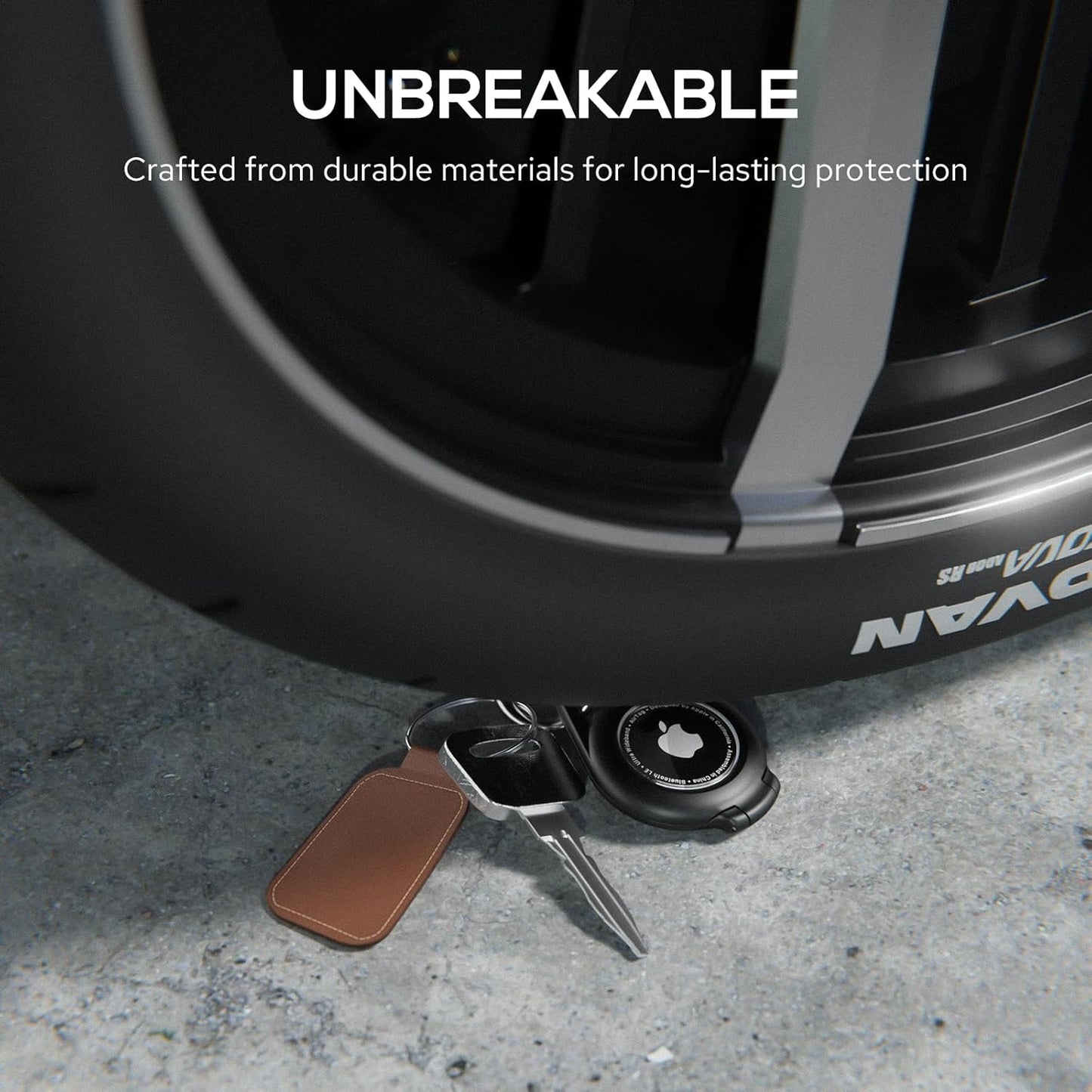 Waterproof Airtag Holder - 4 Pack Airtag Keychain Holder Compatible with Apple AirTags, Ultra Durable Anti-Scratches Protective Case with Keyring for Luggage, Backpack, Pet, Bag, Black