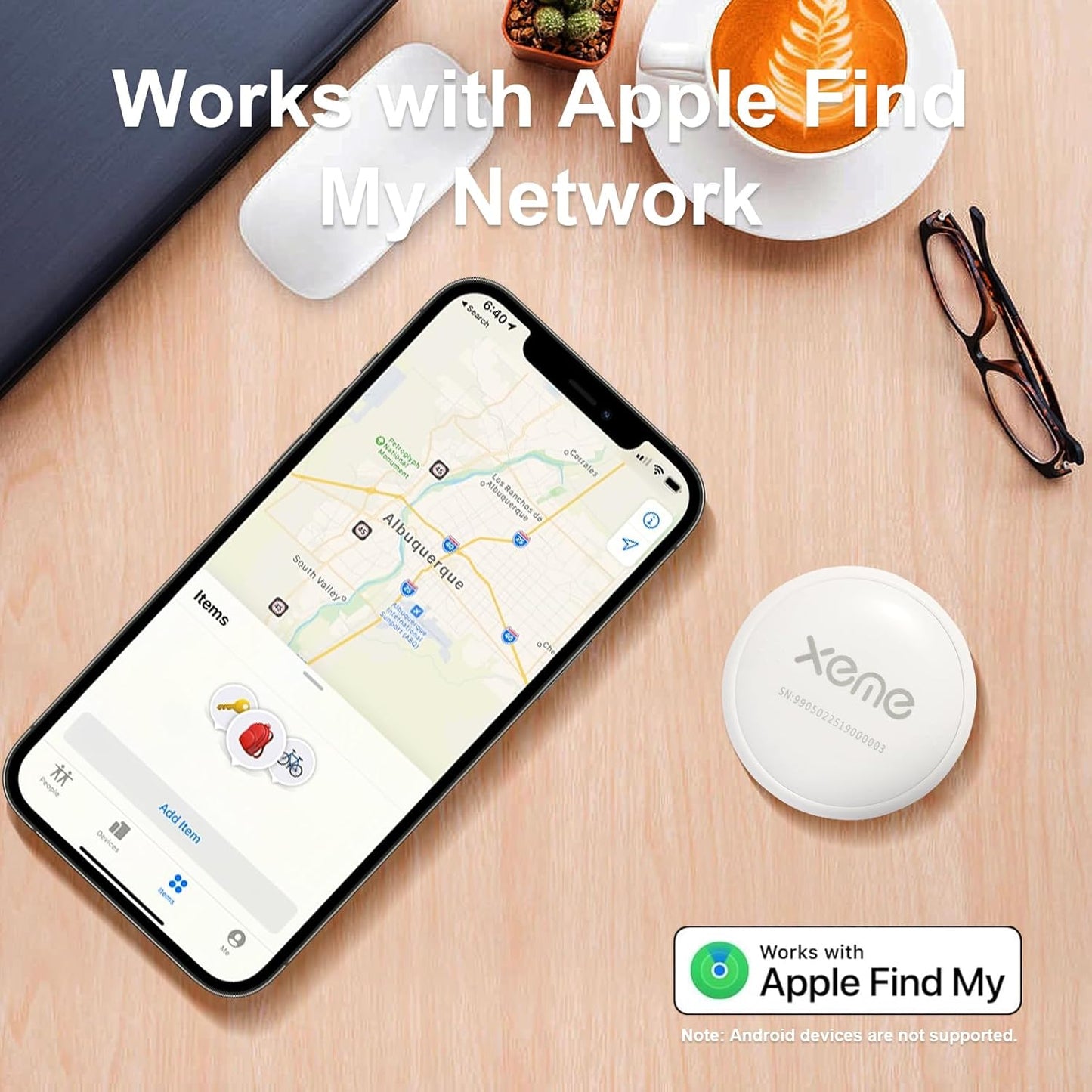 Key Finder, Bluetooth Tracker Locator Pairs with Apple Find My (iOS only), Item Locator Smart Tracker Tag for Keys/Luggage/Wallet, etc. (WHITE-4PCS)