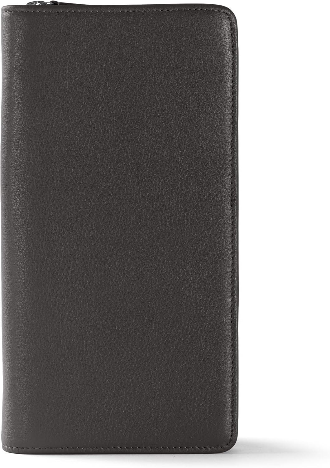 Leatherology Black Onyx Travel Zip Organizer Wallet, Passport Holder, RFID Available, Full Grain Leather