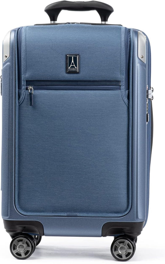 Travelpro Platinum Elite Hardside Expandable Carry on Luggage, 8 Wheel Spinner, TSA Lock, Hard Shell Polycarbonate Suitcase, Dark Sky Blue, Carry on Laptop Pocket 21-Inch