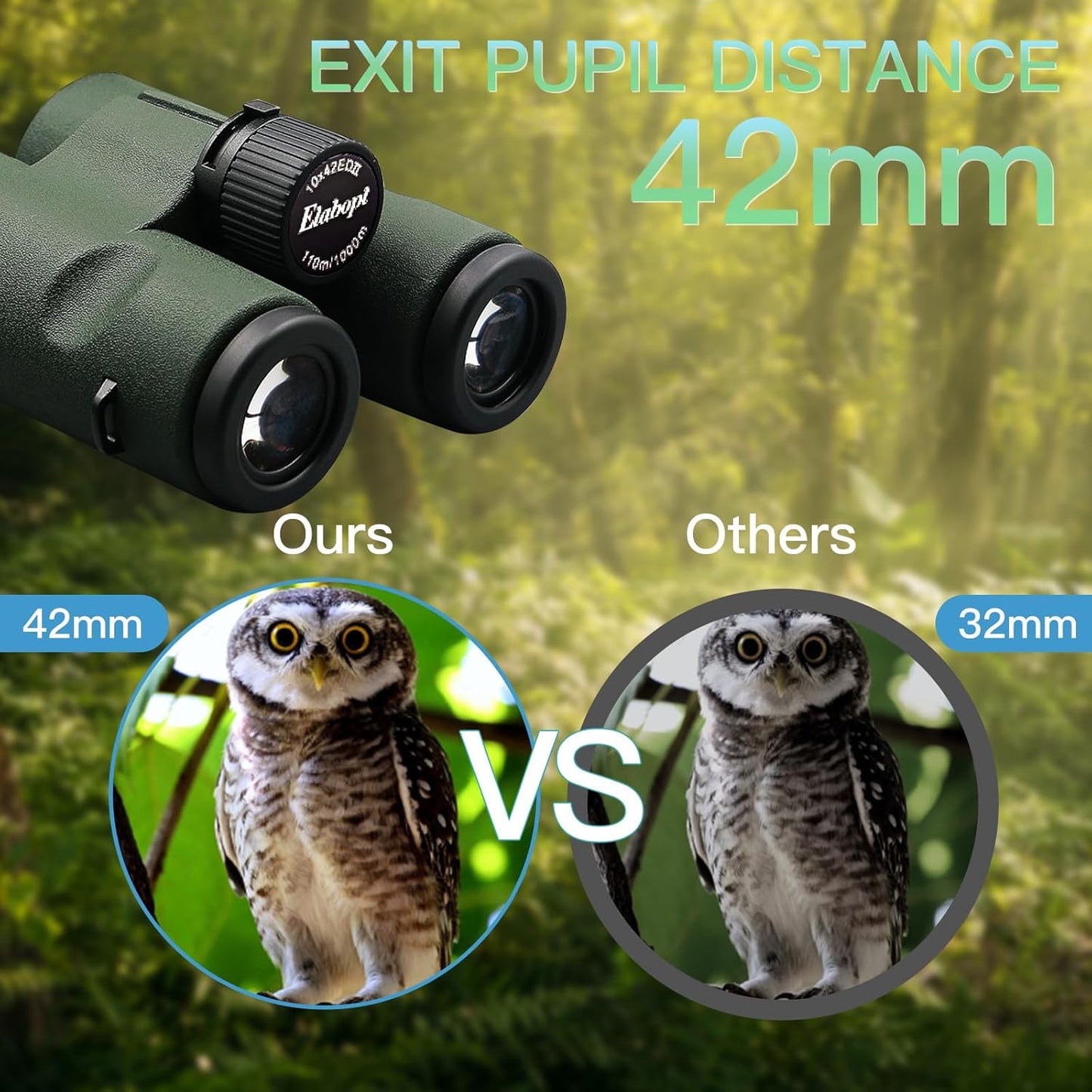 10x42EDII Compact Binoculars for Adults – High-Powered BAK4 Prisms, Diamond White Coating, Waterproof & Fogproof, Rubber Armored – Ideal for Bird Watching, Hunting, Travel, Outdoor Sports