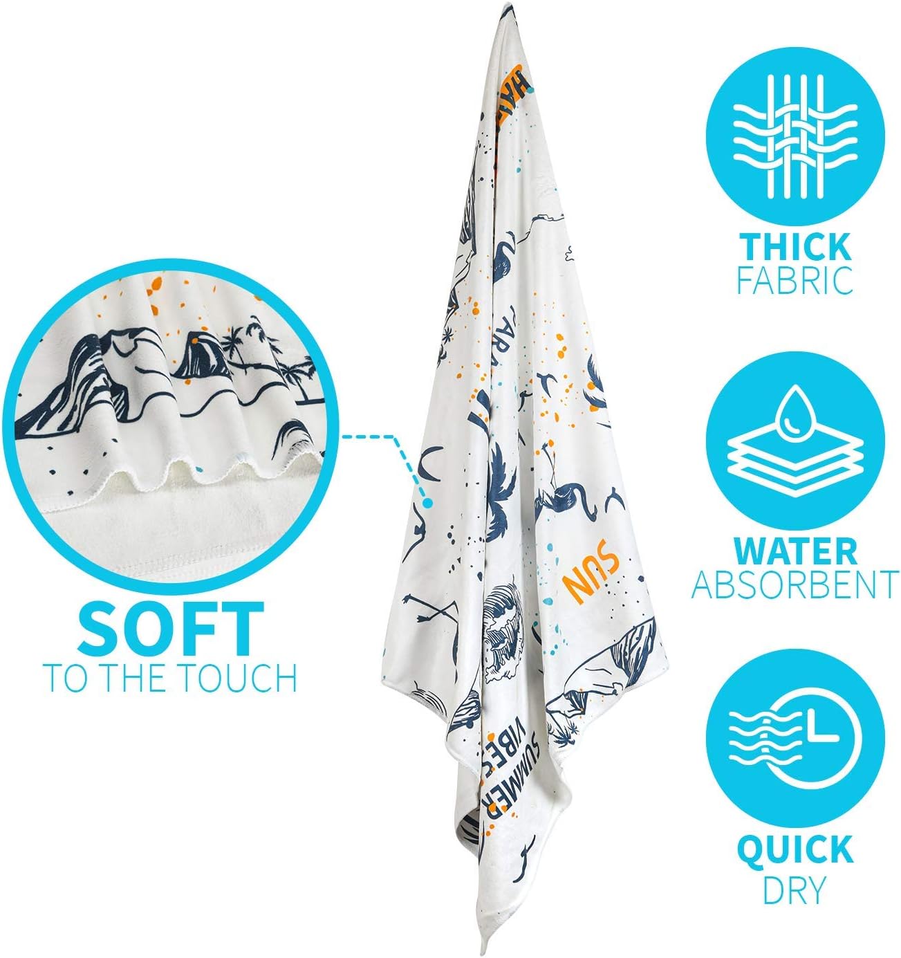 Beach Bag Spacious Shoulder Tote Travel & Gym Bag w/Multiple Pockets & Strong Zipper