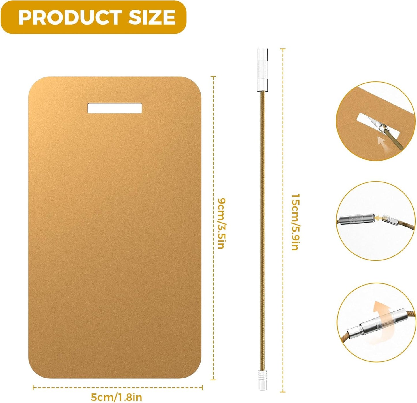 Personalized Luggage Tags, Custom Luggage Tags 4 Pack TSA Approved Double Sided Laser Engraving, Metal Luggage Tag for Suitcases with Stainless Loops, Name Tag for Bags, Backpacks (Gold)