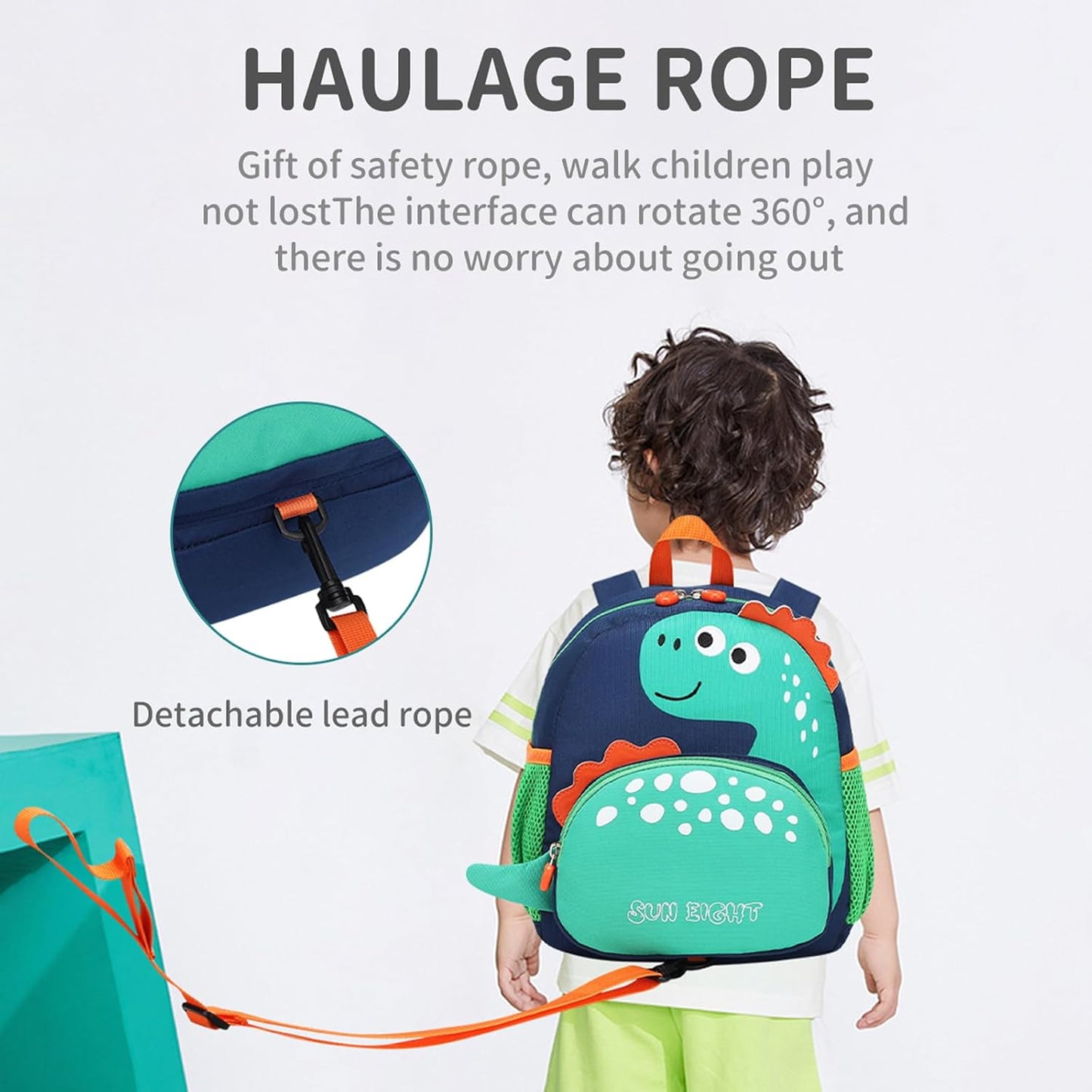 SUN EIGHT Toddler Backpack for Girls Kids Backpack Cute 3D Cartoon School Bag for Baby Boy Girls 1-5 Years Baby Backpack (Dinosaur)