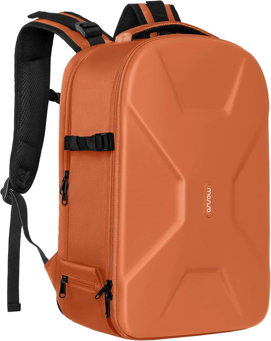 MOSISO Camera Backpack, DSLR/SLR/Mirrorless Photography Camera Bag 15-16 inch Waterproof Hardshell Case with Tripod Holder&Laptop Compartment Compatible with Canon/Nikon/Sony, Orange