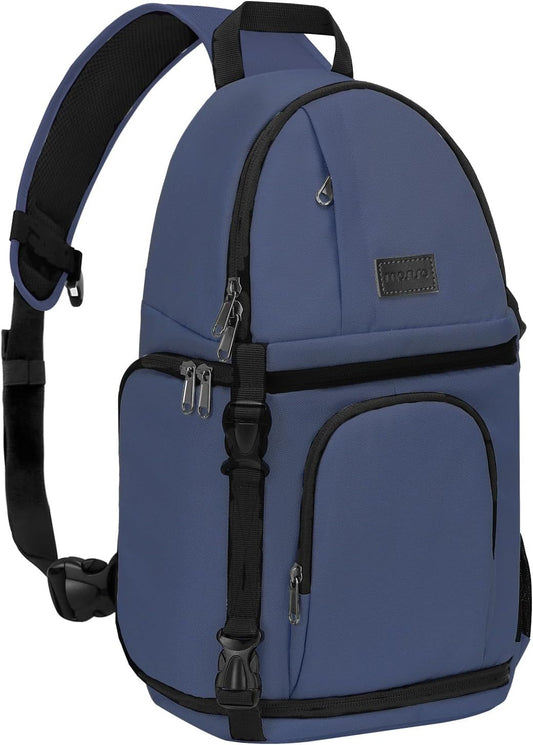 MOSISO Camera Sling Bag, DSLR/SLR/Mirrorless Camera Backpack Case Shockproof Photography Backpack with Tripod Holder & Removable Modular Inserts Compatible with Canon/Nikon/Sony/Fuji