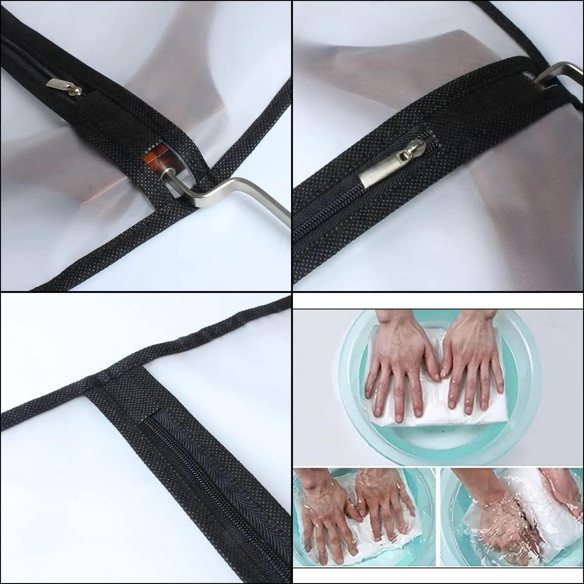 Dress Bags for Hanging Clothes12 PCS Transparent Waterproof Dustproof Bags for Wardrobe Storage Coat Covers for Closet Full Zipper Garment Bags for Long Dress Costumes Gowns Coats 24''x60''