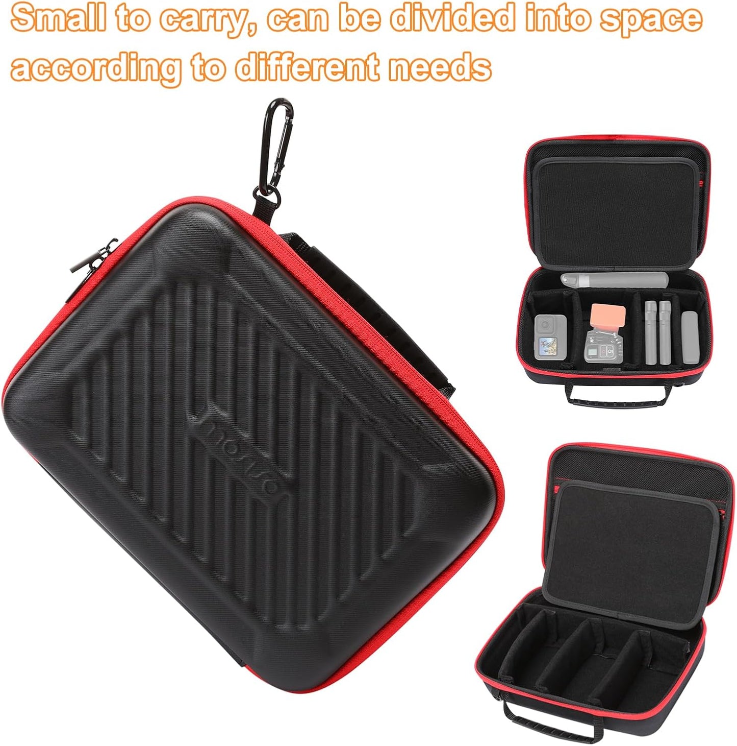 MOSISO Camera Case Compatible with GoPro Hero 13/12/11/10/9/8/7, Hard Travel Carrying Case Compatible with AKASO EK7000/V50/Brave 4/7 LE/8, EVA Case with Handle & Snap Hook for Action Camera, Black
