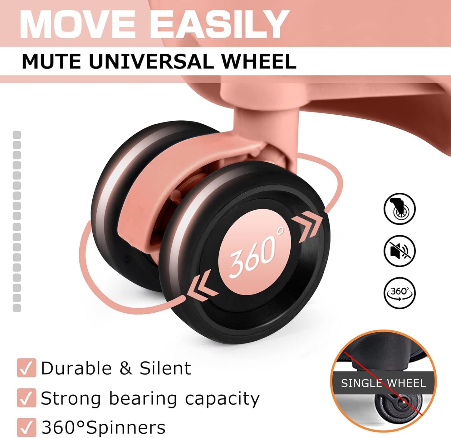 AnyZip Carry On Luggage Aluminium Frame Suitcase PC ABS Hard Shell TSA Lock No Zipper 20In Sakura Pink