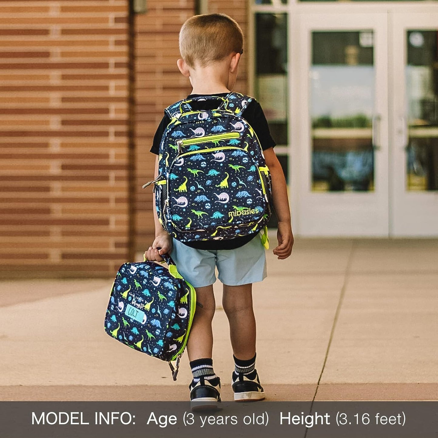 mibasies Toddler Backpack for Boys 2-4: Cute Kids Backpacks Boys - Preschool Kindergarten Backpack - Galaxy Dinosaur