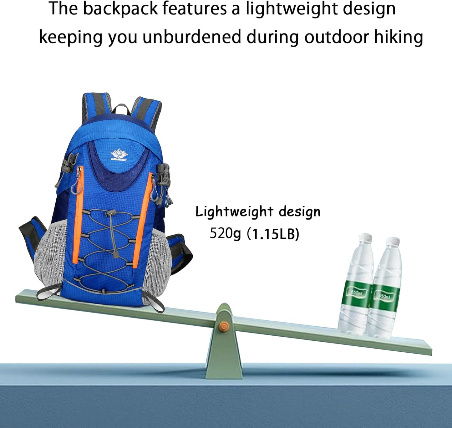 35L Hiking Backpack, Camping Backpack for Adventures, Blue