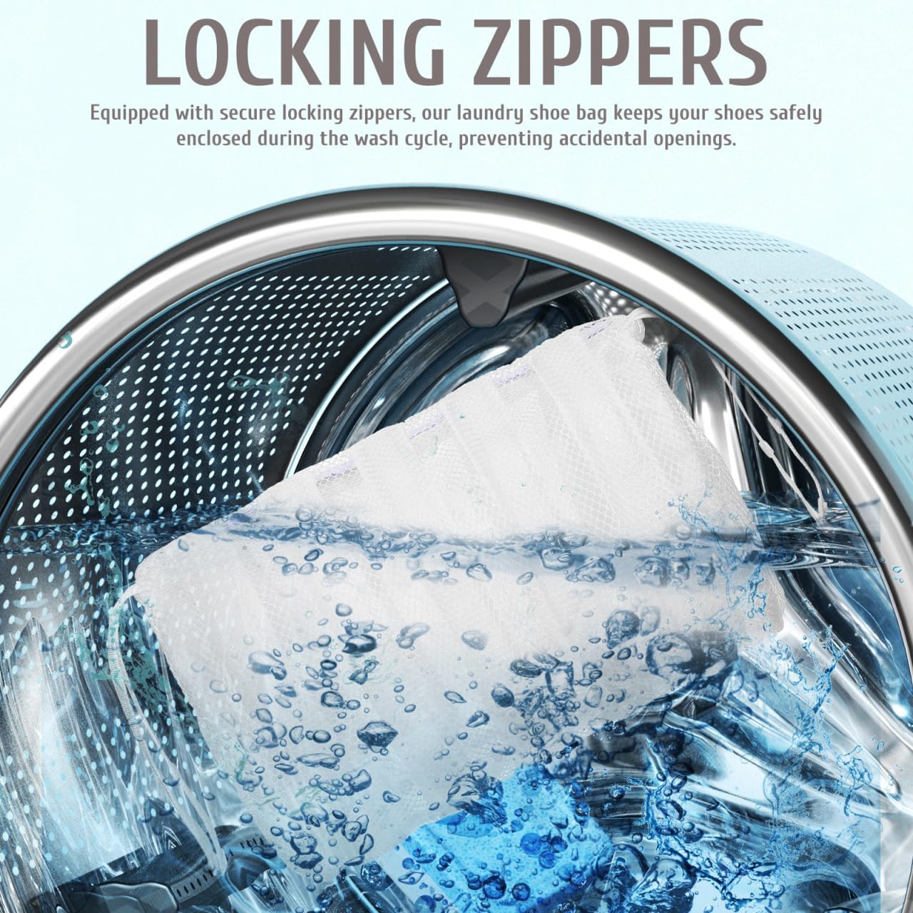 Mesh Shoe Laundry Bag with Stretcher for Washer and Dryer - Reusable Cleaning Bag Protects Shoes and Washing Machine, Ideal for Sneaker Cleaning and Storage