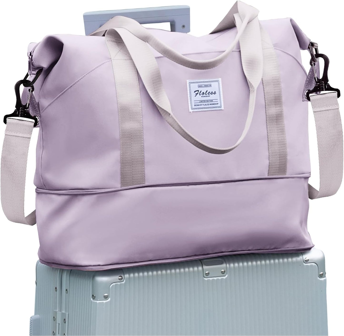 Travel Duffel Bag, Sports Tote Gym Bag, Shoulder Weekender Overnight Bag for Women