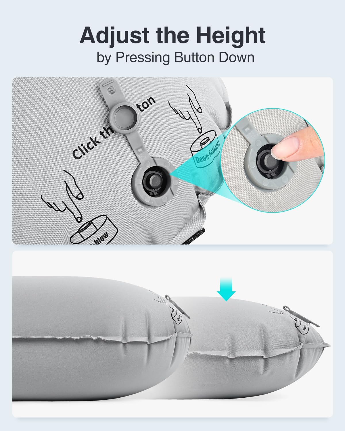 Luxtude Inflatable Lumbar Pillow for Airplane Travel, Lumbar Support Pillow for Office Chair/Car, Self-Inflating Travel Lumbar Pillow Back Support, Lower Back Pillow for Reducing Lumbar Pain