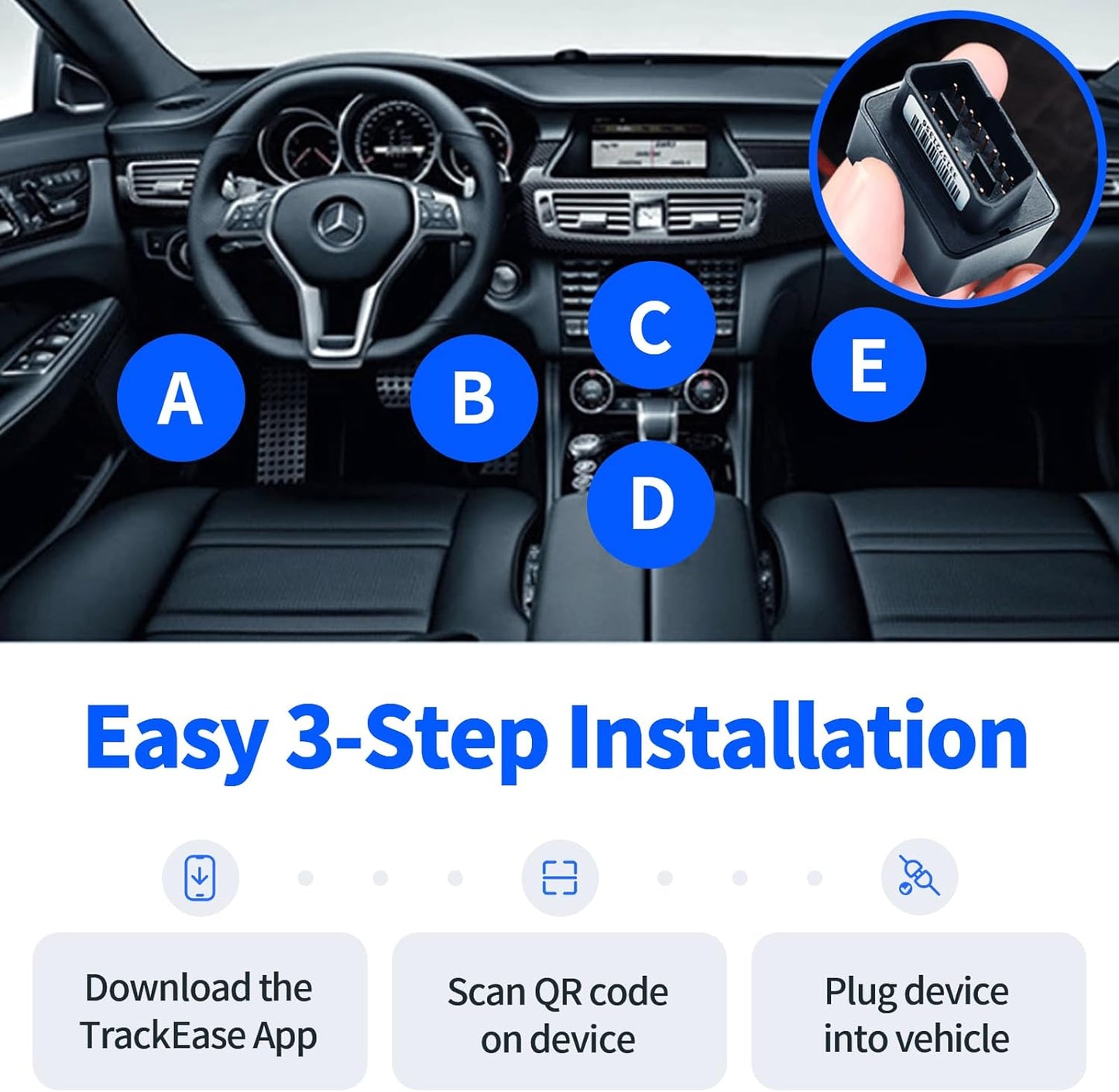 GPS Tracker for Vehicles, No Monthly Fee, No Subscription, Real-Time Tracking, 4G SIM and Data Included, Trip History, GeoFence, Speeding Alerts, OBD