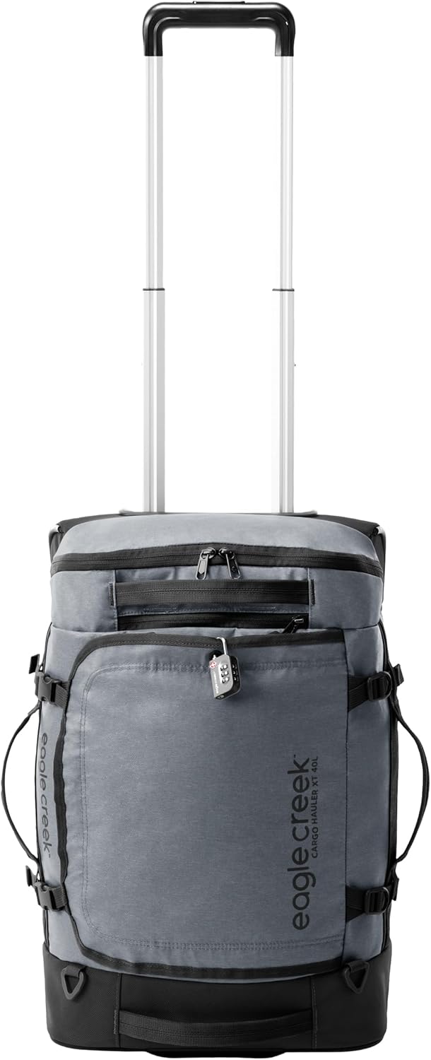 Eagle Creek Cargo Hauler XT Wheeled Duffel - Wheeled Backpack Duffel - Deployable Backpack Straps - Lockable U-Lid & Easy Access Compartment - Charcoal
