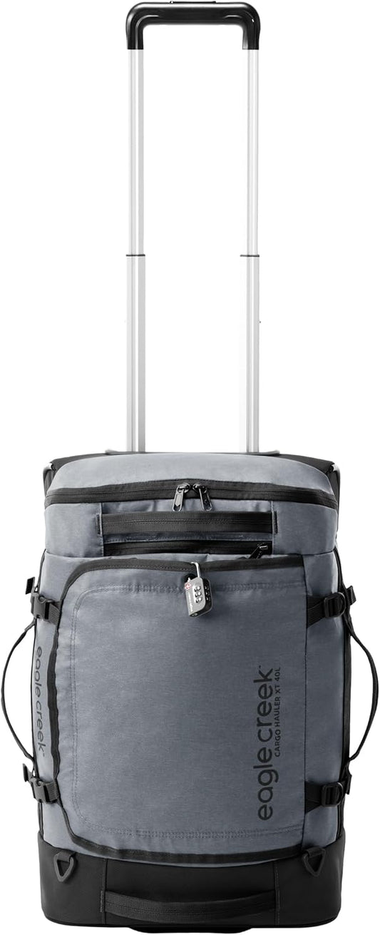 Eagle Creek Cargo Hauler XT Wheeled Duffel - Wheeled Backpack Duffel - Deployable Backpack Straps - Lockable U-Lid & Easy Access Compartment - Charcoal