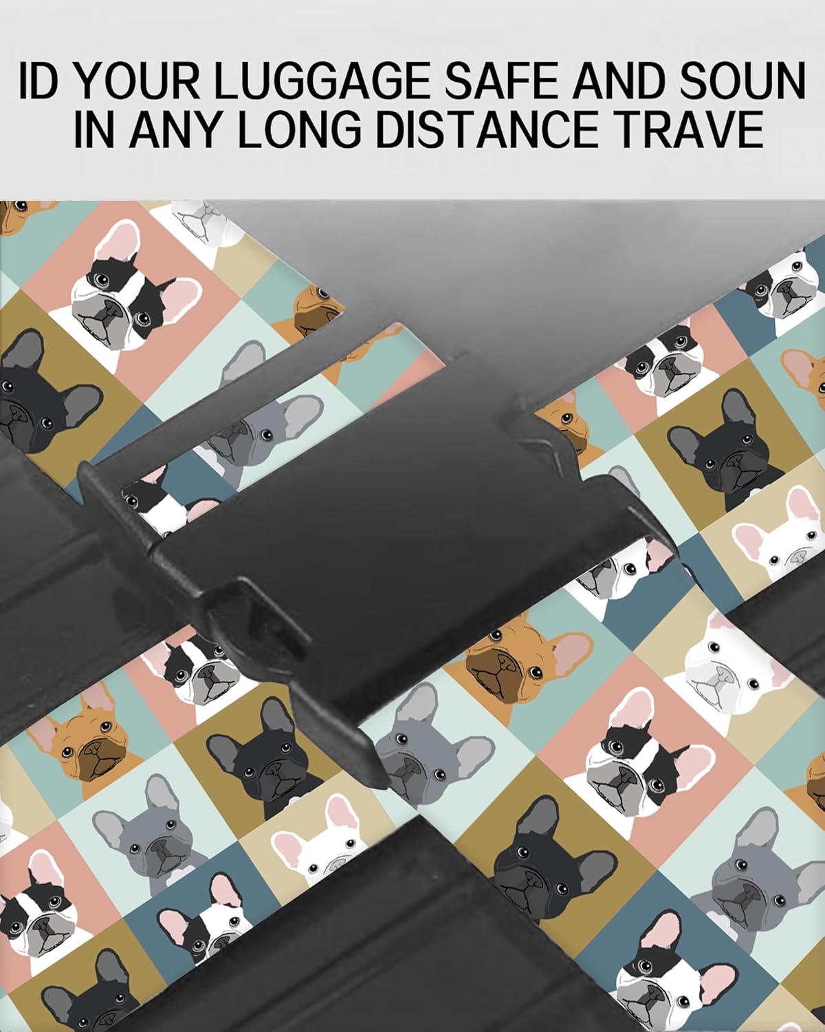 Luggage Straps for Suitcases, Adjustable Travel Belt, Durable Wide Luggage Strap, Cute Suitcase Strap Identifiers with Buckle, Bag Straps for Luggage, Cute Dogs