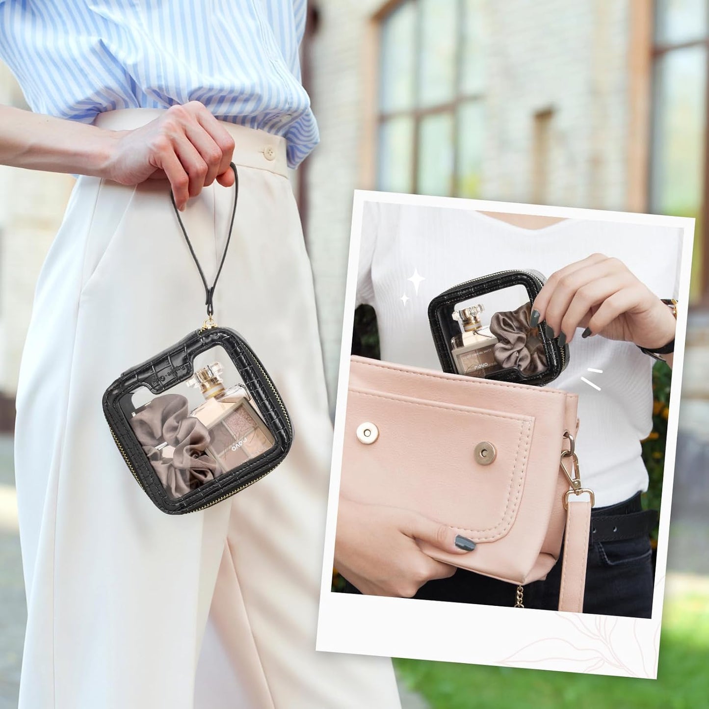 PACKISM TSA Approved Toiletry Bag - Upgrade Color-Edged Clear Makeup Bags, Clear Toiletry Bags For Traveling Fits Various Storage Needs