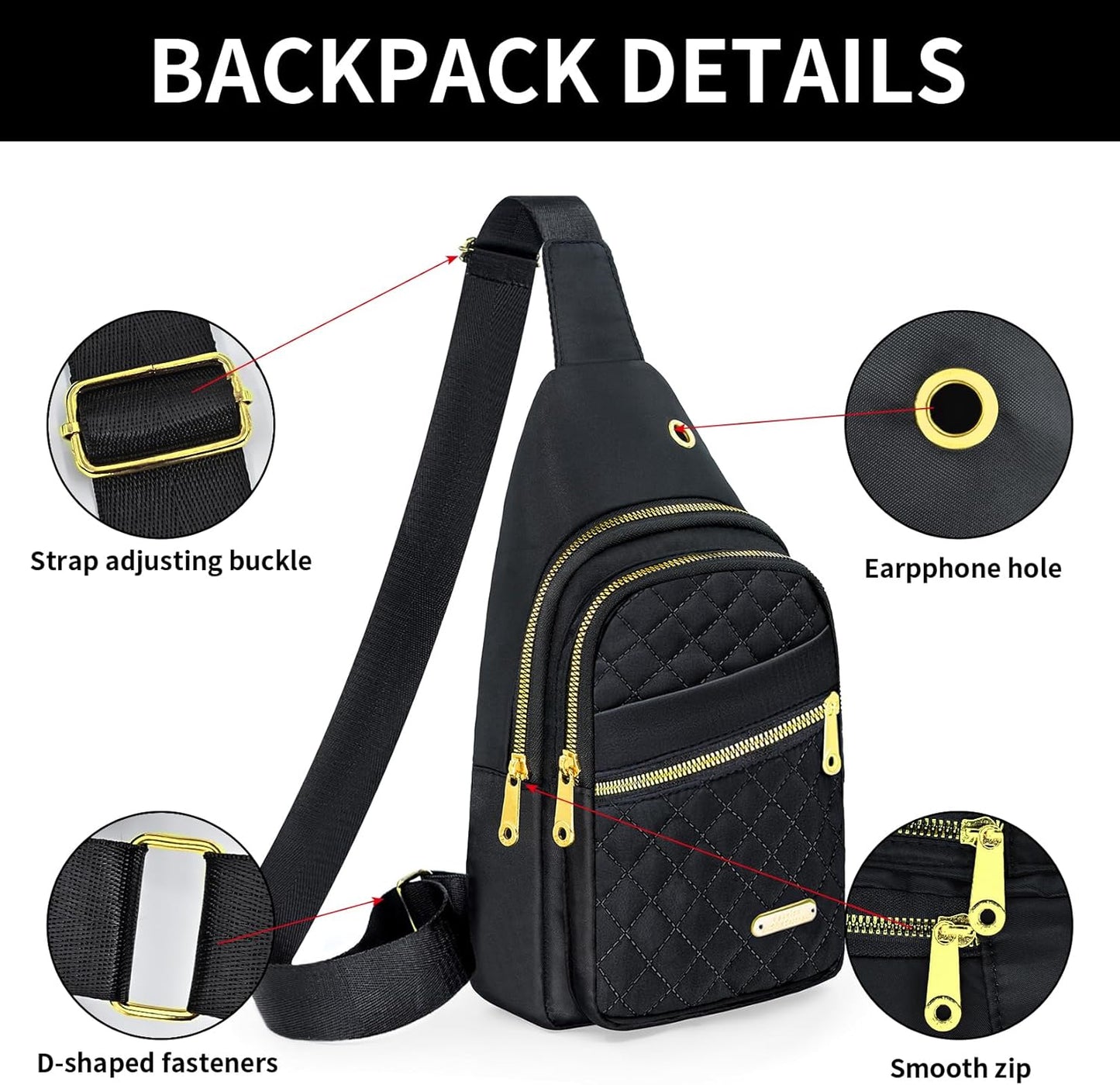 Small Sling Bag For Women Men Casual Crossbody Sling Backpack