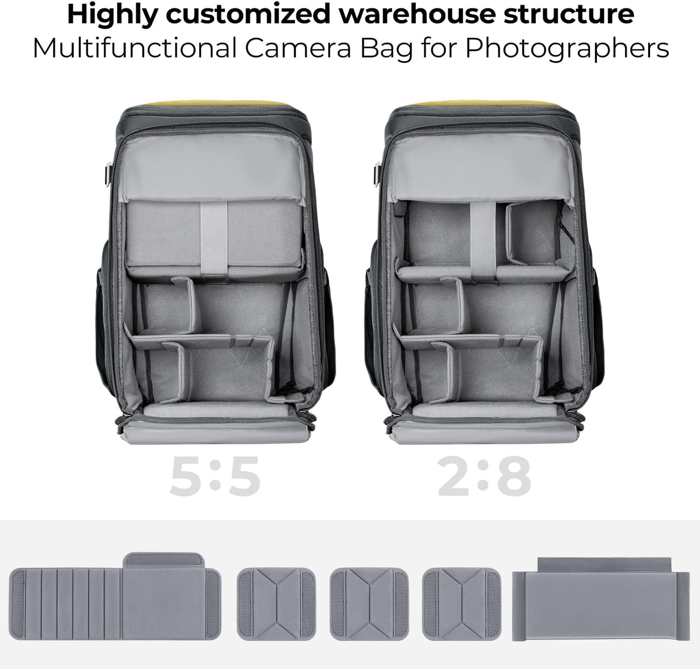 K&F CONCEPT Professional Camera bags for photographers 25L Large Capacity Camera Case Waterproof Photography Camera Backpack for Dslr Cameras