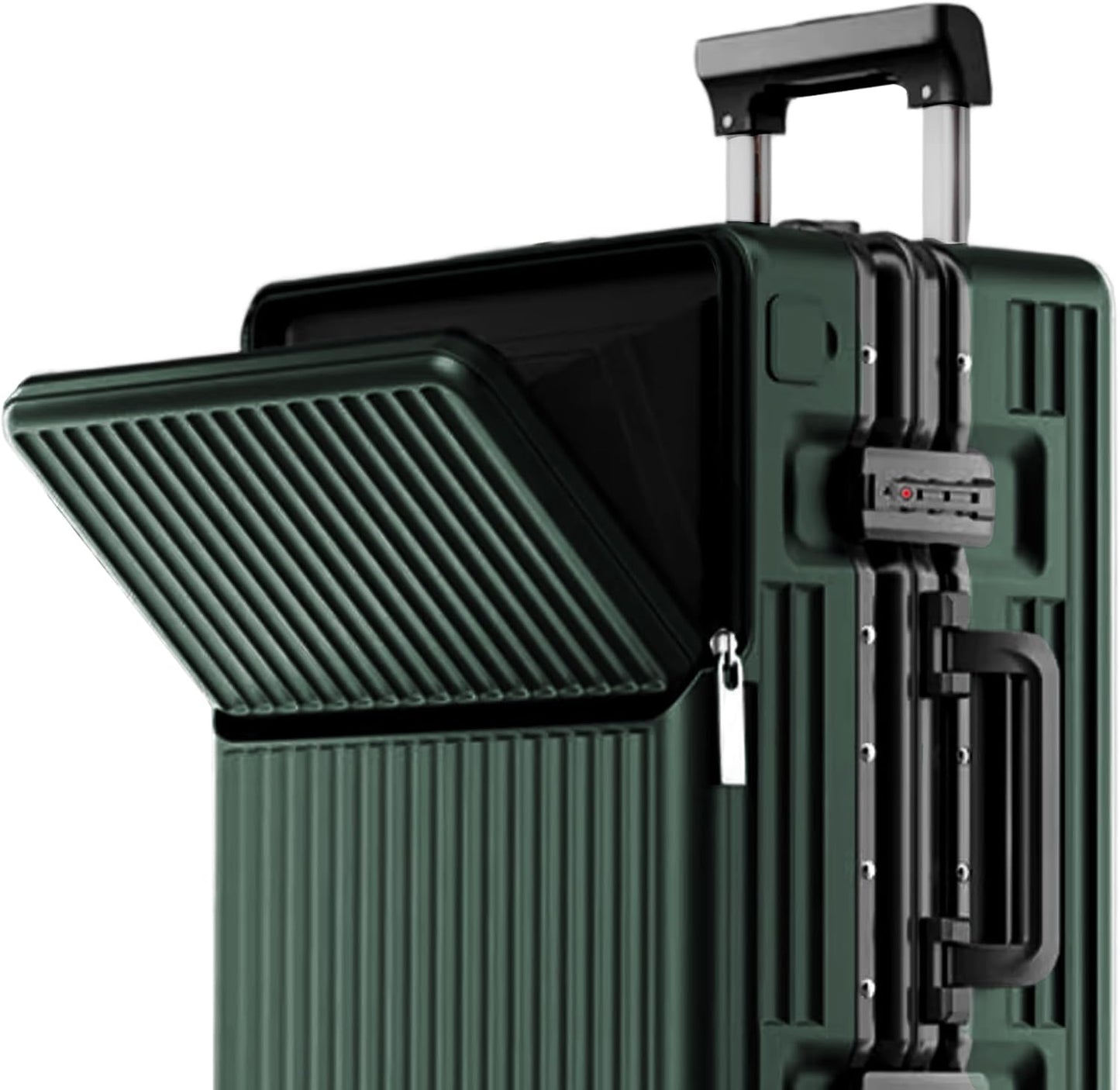 2-Piece Hardshell Zipperless Luggage Set, 20/26" Aluminum Frame Hardshell Spinner Luggage, Airline Approved Carry-On Luggage, TSA Lock, 360° Quiet Wheels With Cup Holder (green)