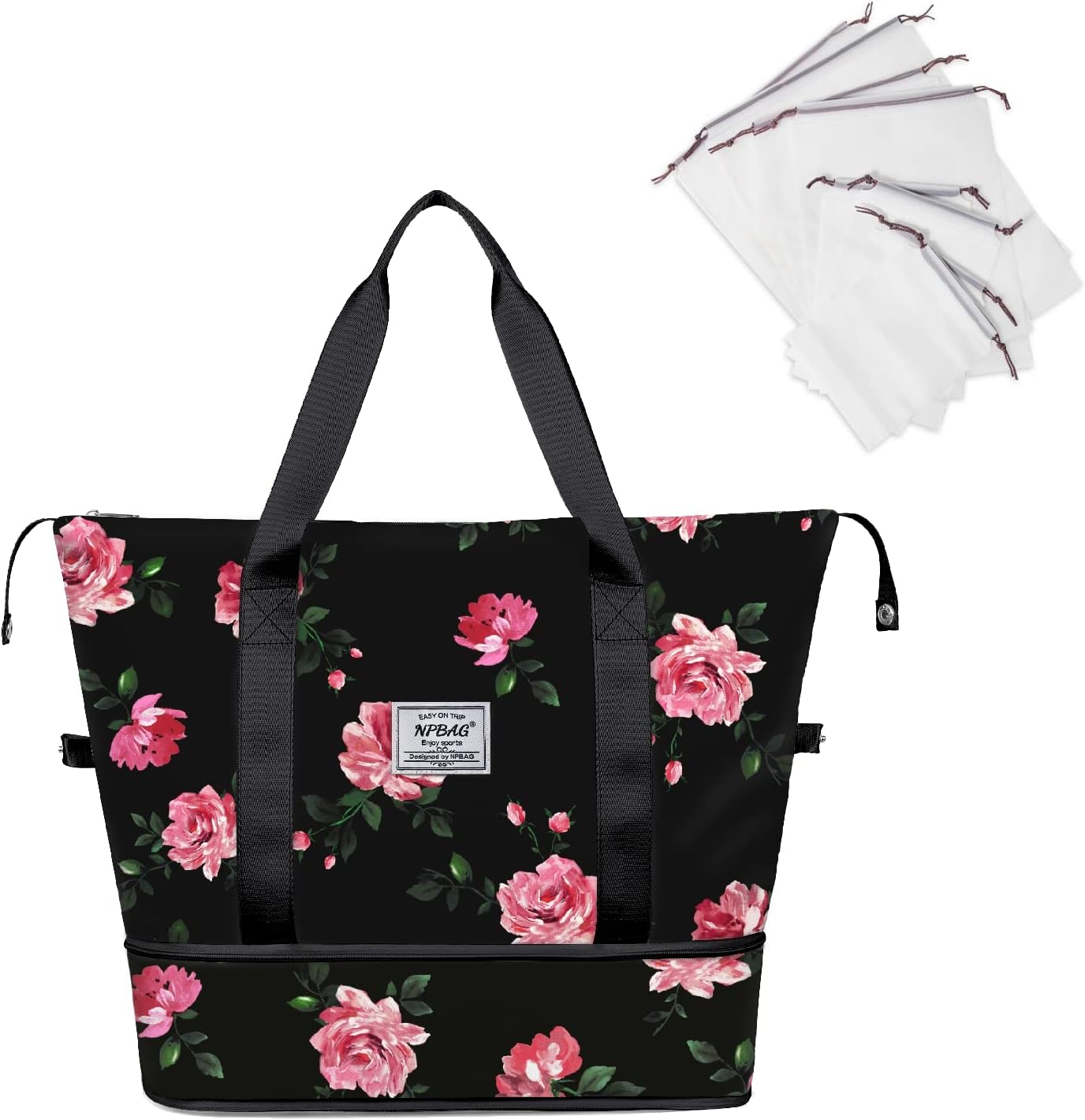 NPBAG Women Travel Duffel, Multi Functional Large Expandable Weekender Carry-on Tote, Gym Workout Overnight Bag, Mommy Hospital Bag for Labor and Delivery