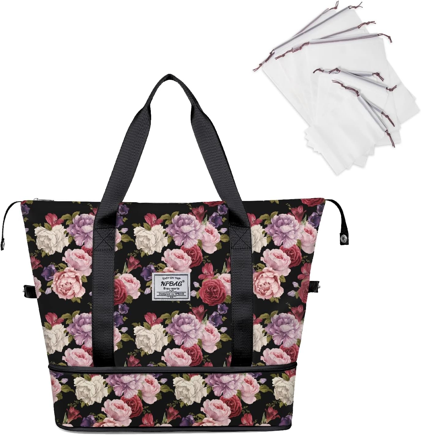 NPBAG Women Travel Duffel, Multi Functional Large Expandable Weekender Carry-on Tote, Gym Workout Overnight Bag, Mommy Hospital Bag for Labor and Delivery