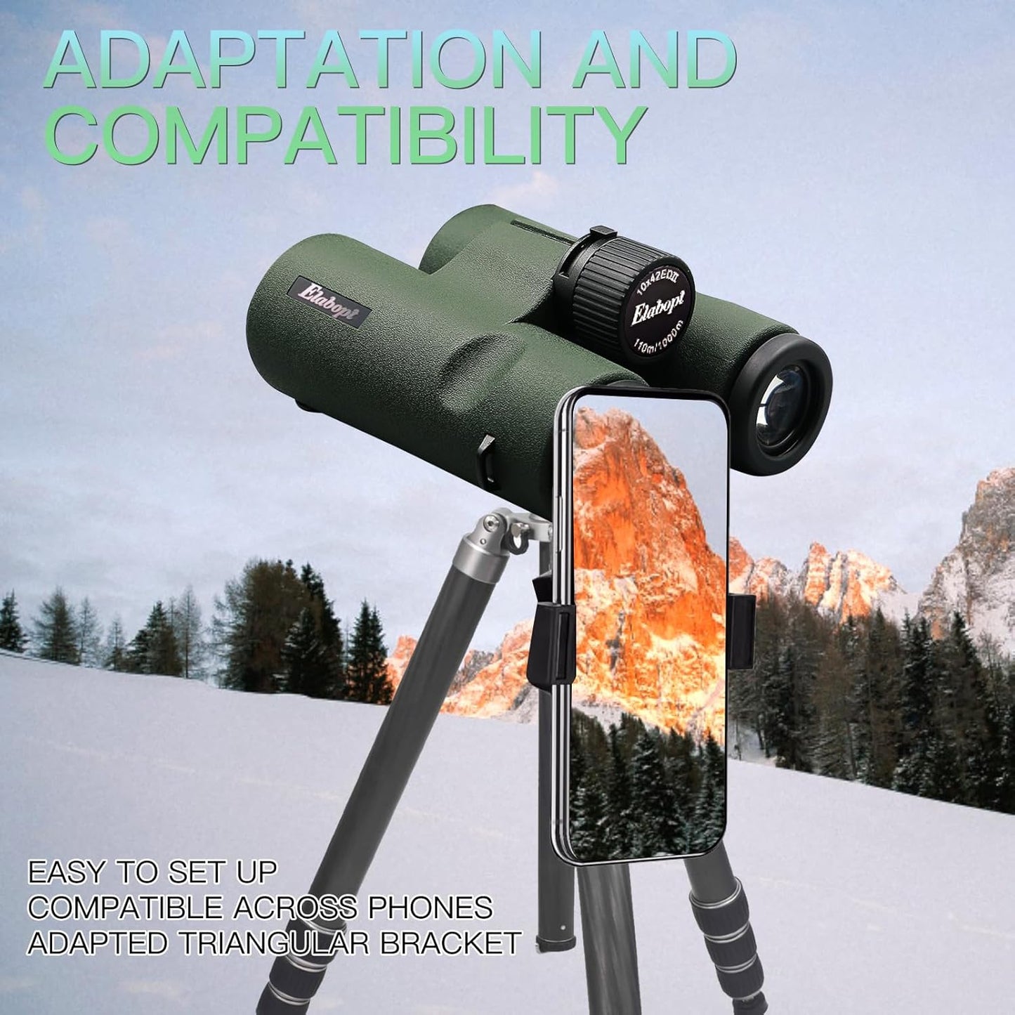 10x42EDII Compact Binoculars for Adults – High-Powered BAK4 Prisms, Diamond White Coating, Waterproof & Fogproof, Rubber Armored – Ideal for Bird Watching, Hunting, Travel, Outdoor Sports