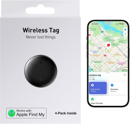 2025 New Tracker Tag 4 Pack: Smart Tracker, Item Finder Compatible with Apple Find My App(iOS Only), Tracker Tag Locator for Keys, Luggage, Satchel, Backpack etc