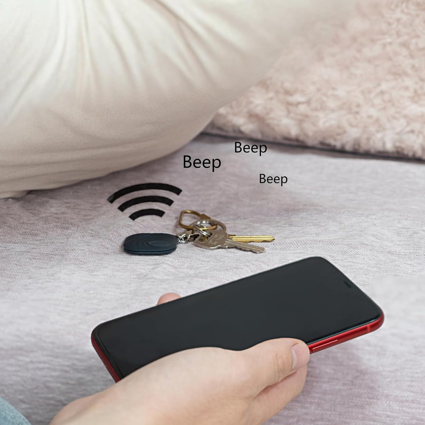 Key Finder 4-Pack, Bluetooth Tracker Item Locator with Key Chain - Both iOS and Android Compatible for Keys Pet Wallets or Backpacks and Tablets