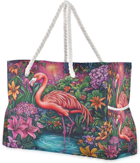 senya Large Beach Bags Totes Canvas Tote Shoulder Bag Soft Wave Water Resistant Bags for Gym Travel Daily Ocean